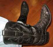 Cowton Back Cut Caiman Alligator Boots