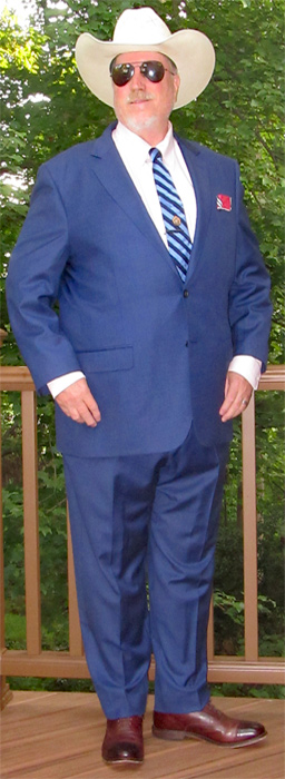 Allen Edmonds Fifth Avenue Mahogany dress shoes and blue suit