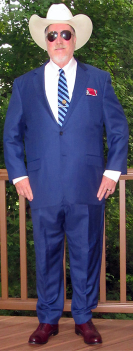 Allen Edmonds Burgundy Park Avenue dress shoes and blue suit