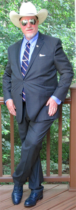 Allen Edmonds Fifth Avenue Midnight Navy Dress Shoe, grey suit