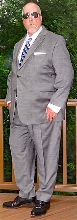 Barker Hampstead Oxford shoes with a grey suit