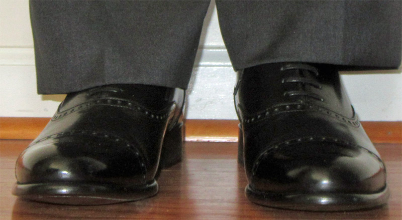 Paul Evans black semi-brouge oxford dress shoes