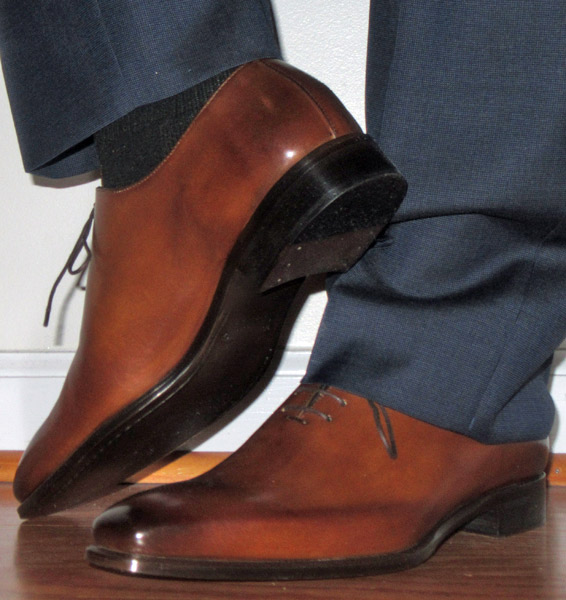 Paul Evans cognac wholecut oxford dress shoes