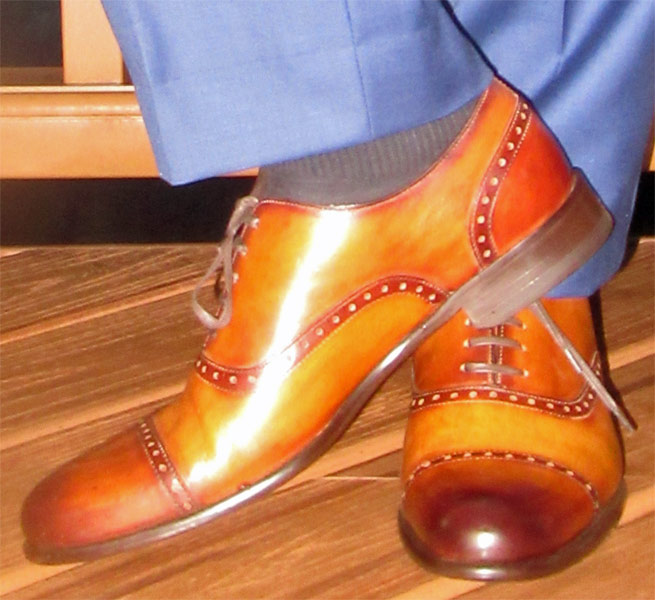Paul Evans havana brown oxford toe dress shoes