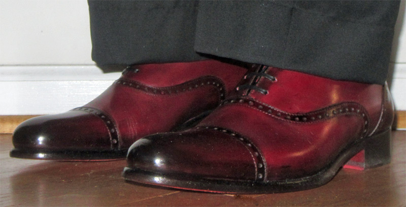 Paul Evans oxblood oxford cap toe dress shoes