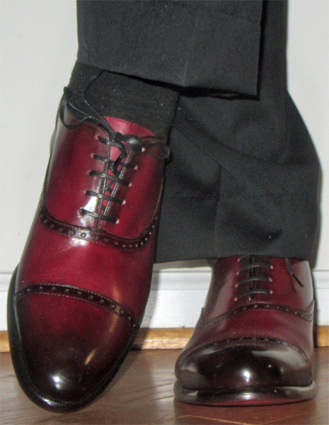 Paul Evans oxblood oxford cap toe dress shoes