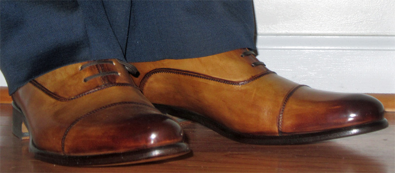 Paul Evans tobacco cap toe dress shoes