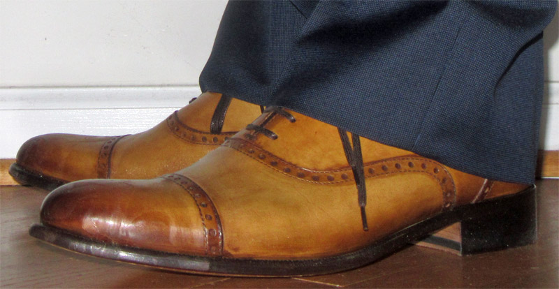 Paul Evans tobacco oxford toe dress shoes