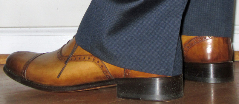 Paul Evans tobacco oxford toe dress shoes
