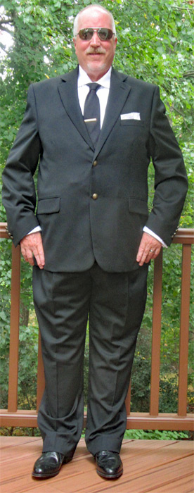 Paul Fredrick black suit
