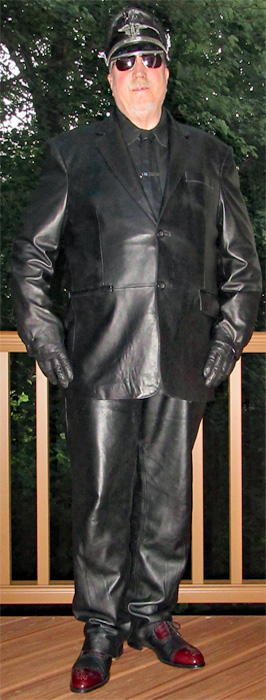 Dress shoes with a full leather suit