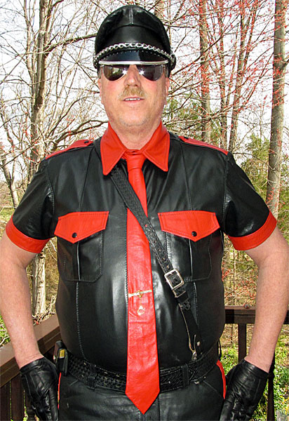 Red and Black Leather Shirt