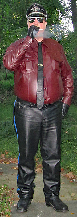 Burgundy Leather Shirt and Marlboro