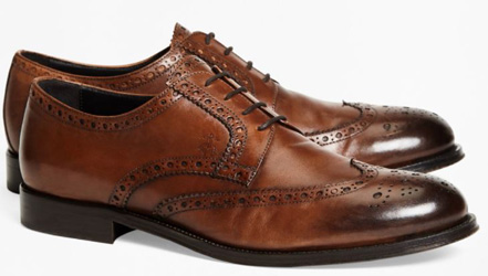 Brooks Brothers Cognac Wingtip Dress Shoes