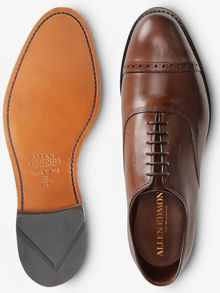 Allen Edmonds Fifth Avenue Coffee Leather Sole Dress Shoe