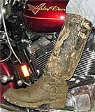 Mudded Wesco Harness Boots